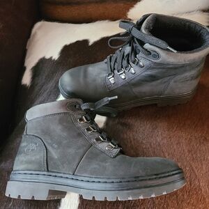 Timberland Leather Black Hiking Boots Womens Size 8